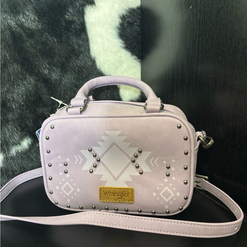 Wrangler Lavender Crossbody Bag with Studded Design